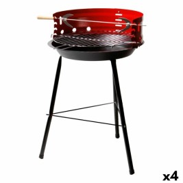 Портативно барбекю Aktive Дървен Желязо 37,5 x 70 x 38,5 cm (4 броя) Червен