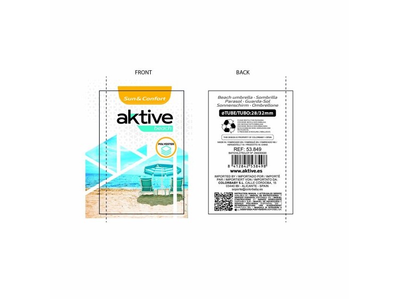 Чадър Aktive Червен 280 x 263 x 280 cm (4 броя)
