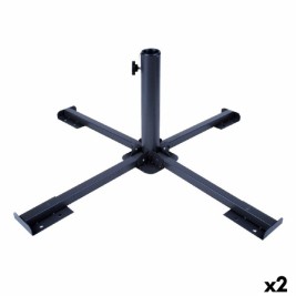 Base pour parapluie Aktive 86 x 34 x 86 cm Черен Метал (2 броя)