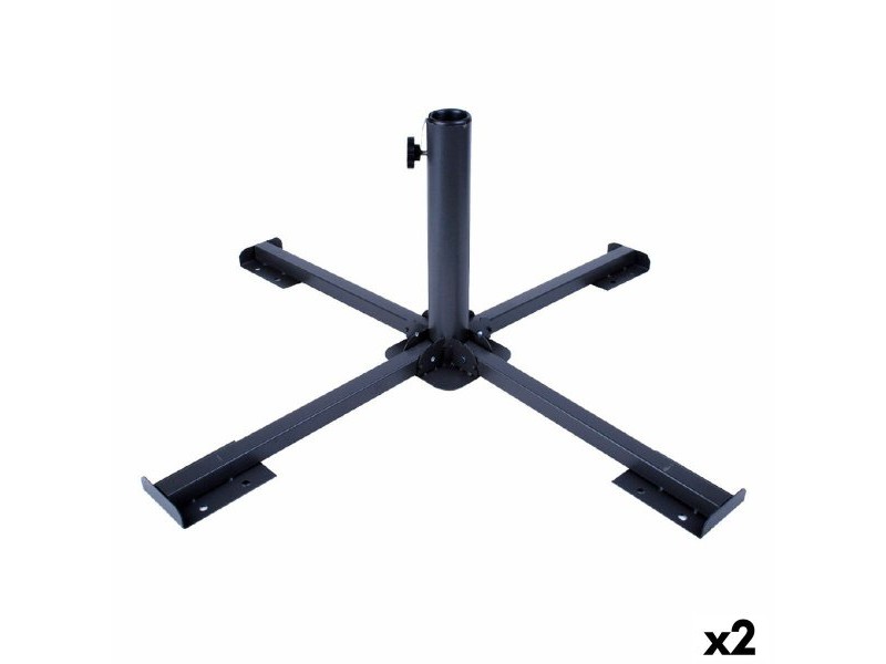 Base pour parapluie Aktive 86 x 34 x 86 cm Черен Метал (2 броя)