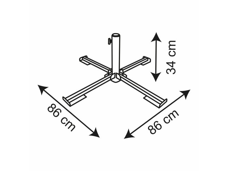 Base pour parapluie Aktive 86 x 34 x 86 cm Черен Метал (2 броя)