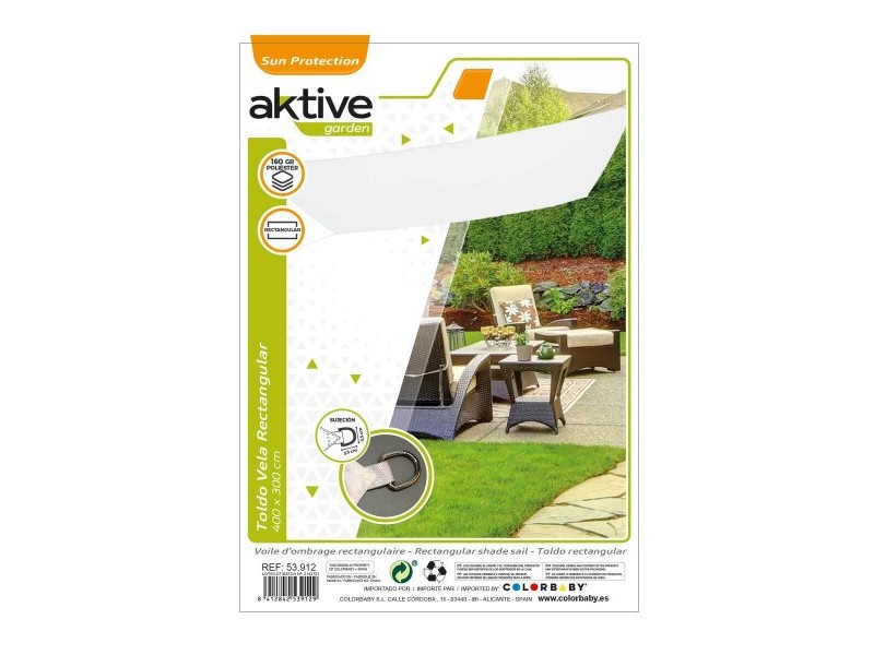 Сянка платна Aktive Триъгълна Бял 300 x 0,5 x 400 cm (4 броя)