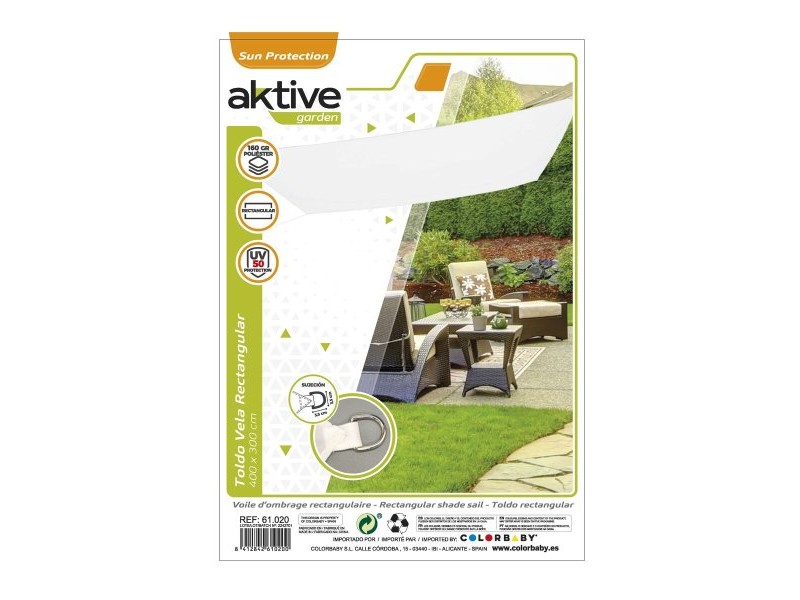 Сянка платна Aktive Триъгълна Бял 300 x 400 cm (4 броя) Сянка платна Aktive Триъгълна Бял 300 x 400 cm (4 броя)