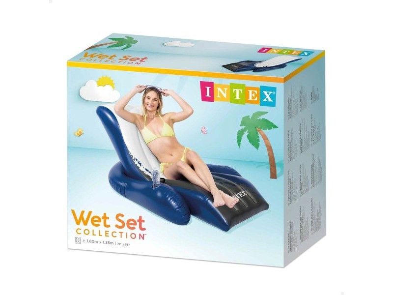 Надуваем стол за басейн Intex Floating Recliner Син Бял 180,3 x 66 x 134,6 cm (3 броя) Надуваем стол за басейн Intex Floating Recliner Син Бял 180,3 x 66 x 134,6 cm (3 броя)