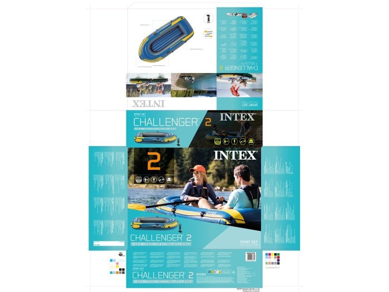 Надуваема Лодка Intex Challenger 2 2 броя 236 x 41 x 114 cm