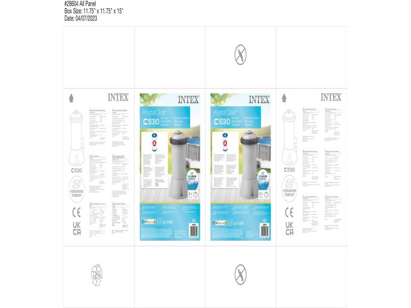 Растения за обработка на плувен басейн Intex Krystal Clear 45 W 2006 l/h 4 броя