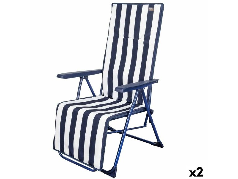 Lamamistool Aktive Бял Морско син наклоняем Раиран 147 x 70 x 48 cm (2 броя)