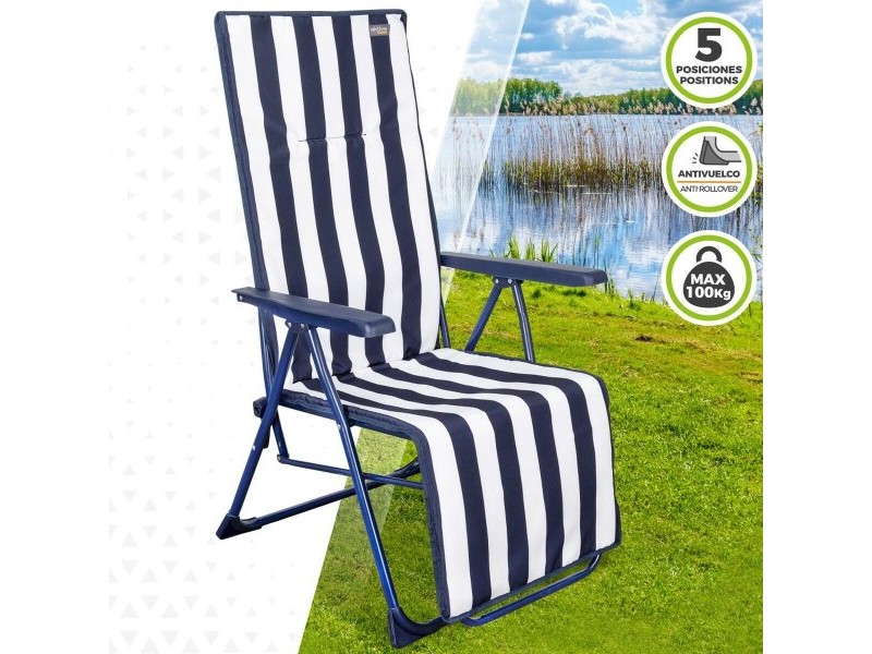 Lamamistool Aktive Бял Морско син наклоняем Раиран 147 x 70 x 48 cm (2 броя)