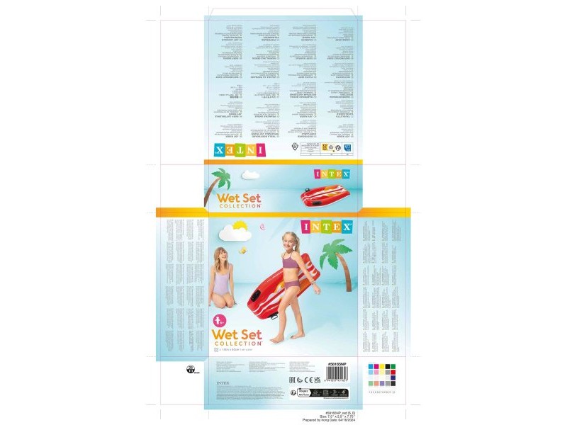 Надуваема Фигура за Басейн Intex Joy Rider 62 x 112 cm Сърф дъска (12 броя)
