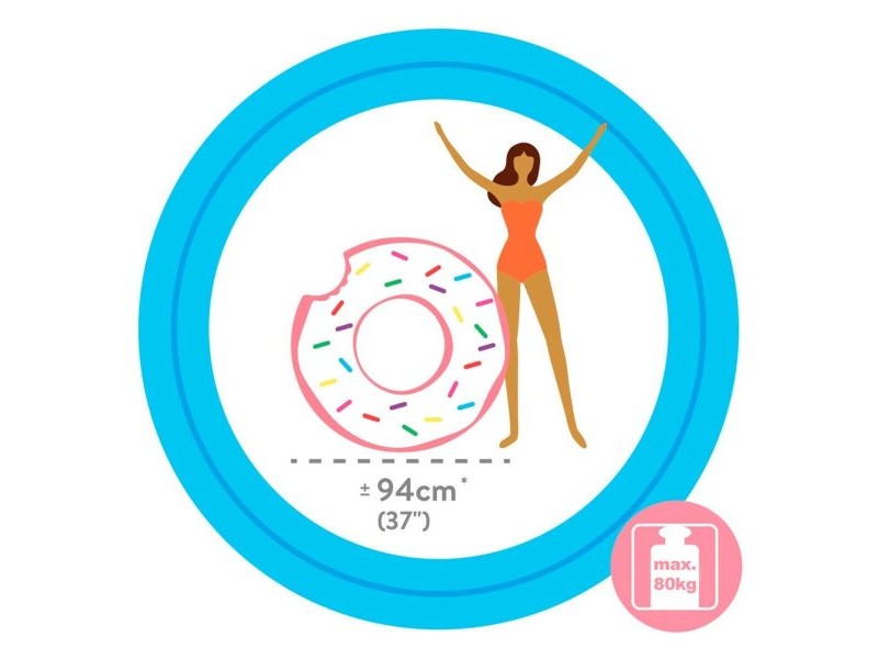 Надуваема гума пояс Intex Donut Розов 107 x 99 x 23 cm (12 броя)