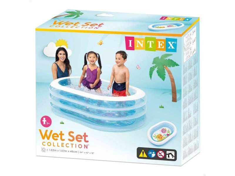 Детски басейн Intex Овална Син Бял 230 L 163 x 46 x 107 cm (6 броя) Детски басейн Intex Овална Син Бял 230 L 163 x 46 x 107 cm (6 броя)