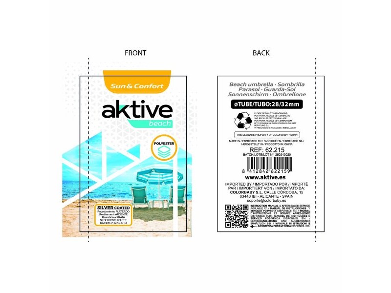 Чадър Aktive Син 200 x 205 x 200 cm (6 броя)