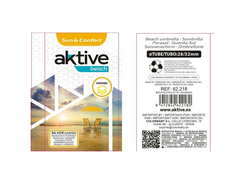 Чадър Aktive Многоцветен 200 x 200 x 200 cm (6 броя)