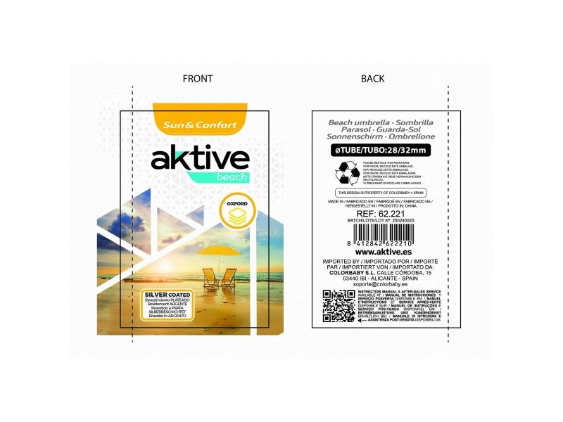 Чадър Aktive Многоцветен 200 x 200 x 200 cm 200 x 203 x 200 cm (6 броя)