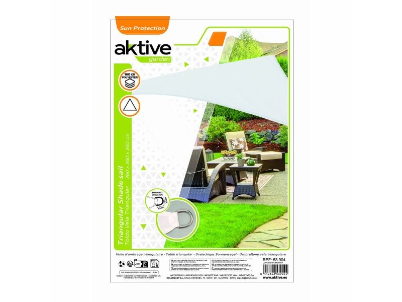 Сянка платна Aktive Триъгълна 360 x 0,5 x 360 cm (6 броя)
