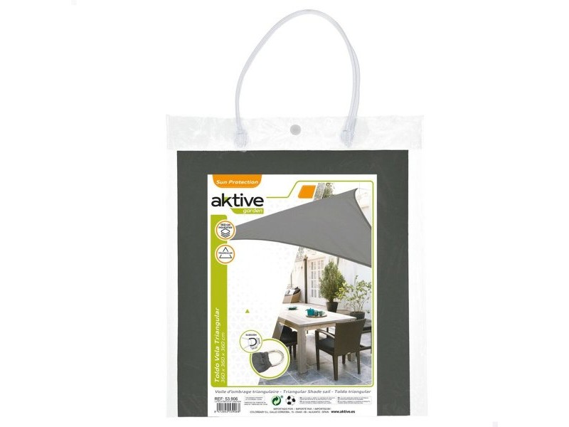 Сянка платна Aktive Триъгълна Сив 360 x 0,5 x 360 cm (6 броя)