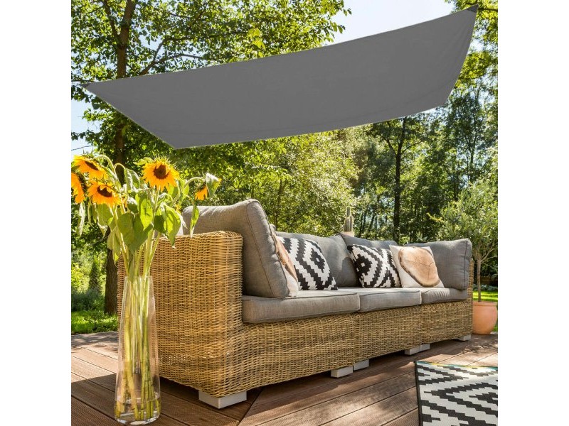Правоъгълна сенникова тента Aktive Сив 200 x 0,5 x 300 cm Квадратен (6 броя)