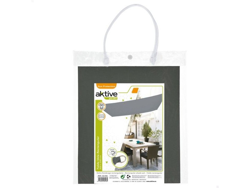 Правоъгълна сенникова тента Aktive Сив 200 x 0,5 x 300 cm Квадратен (6 броя)