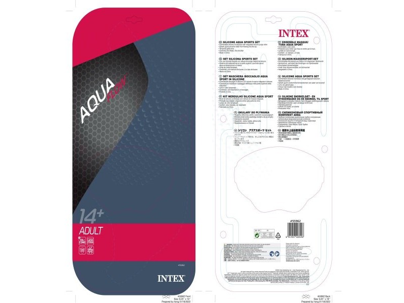 Очила за Гмуркане с Детски Шнорхел Intex Aqua Pro Син