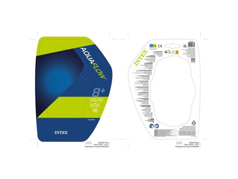 Очила за гмуркане с шнорхел Intex Wave Rider Син