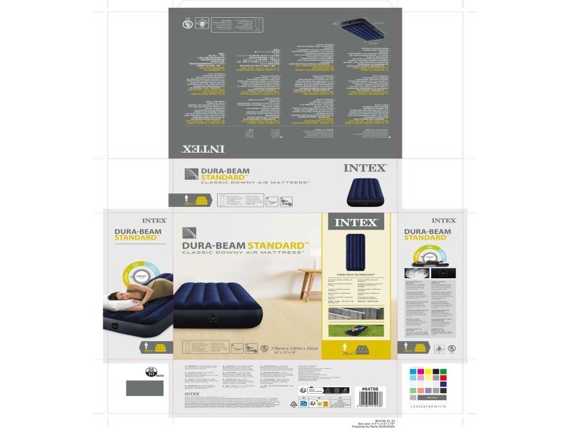 Air Bed Intex CLASSIC DOWNY 76 x 25 x 191 cm (6 броя)