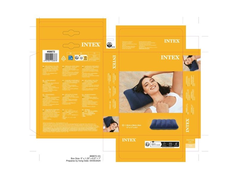 възглавница Intex Downy Pillow Надуваем Син 43 x 9 x 28 cm (24 броя)