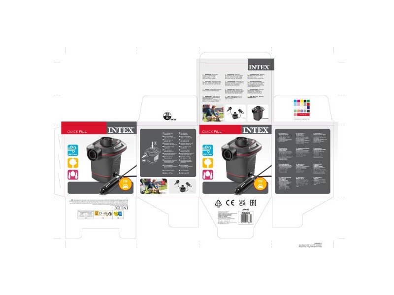 Електрическа Въздушна Помпа Intex Quick FIll 12 V (6 броя)