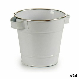 Саксия Ibergarden Бял Сребрист цинк Кубче 19,5 x 14,5 x 16,5 cm (24 броя)
