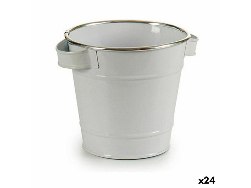 Саксия Ibergarden Бял Сребрист цинк Кубче 19,5 x 14,5 x 16,5 cm (24 броя)