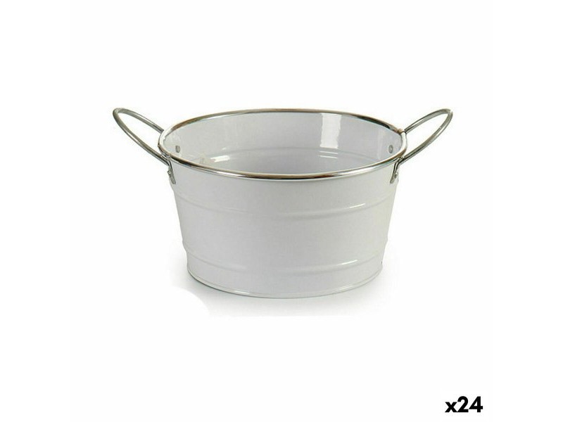 Саксия Ibergarden Бял Сребрист цинк Кубче 27,5 x 10,5 x 20 cm (24 броя)