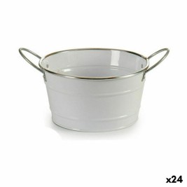 Саксия Ibergarden Бял Сребрист цинк Кубче 27,5 x 10,5 x 20 cm (24 броя)
