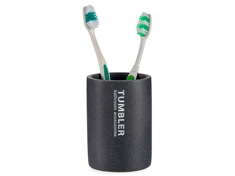 Поставка за четка за зъби Berilo Tumbler Сив Смола 7,5 x 10,2 x 7,5 cm (12 броя)