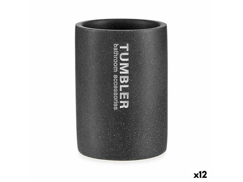 Поставка за четка за зъби Berilo Tumbler Сив Смола 7,5 x 10,2 x 7,5 cm (12 броя)