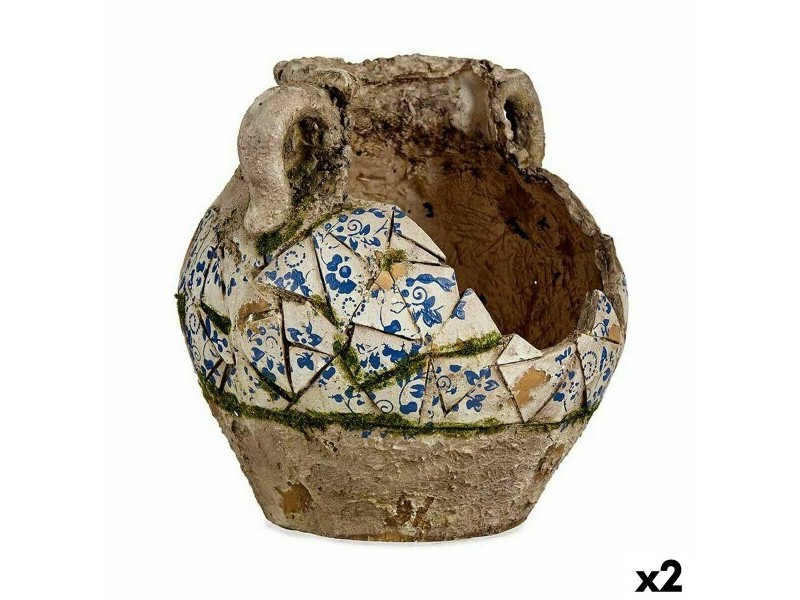 Декоративна Фигура за Градина Ibergarden Полирезин Ваза 28,5 x 28 x 28,5 cm (2 броя)