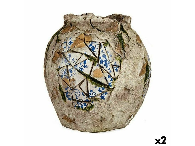 Декоративна Фигура за Градина Ibergarden Полирезин Ваза 27 x 27 x 27 cm (2 броя)