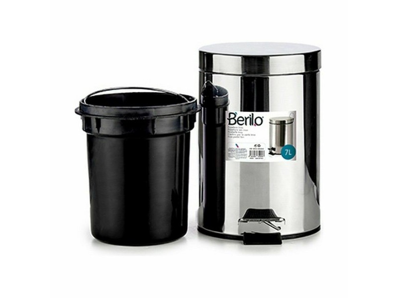 Кошче с педал Berilo Сребрист Неръждаема стомана Пластмаса 7 L (4 броя)