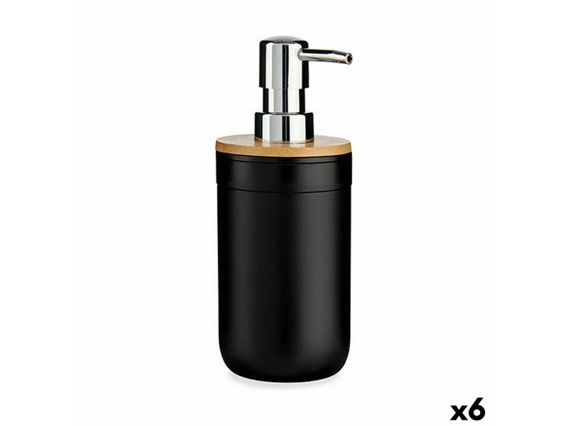 Дозатор за Сапун Berilo Черен Бамбук полипропилен 350 ml 8 x 17 x 9 cm 9 x 17 x 8 cm (6 броя)