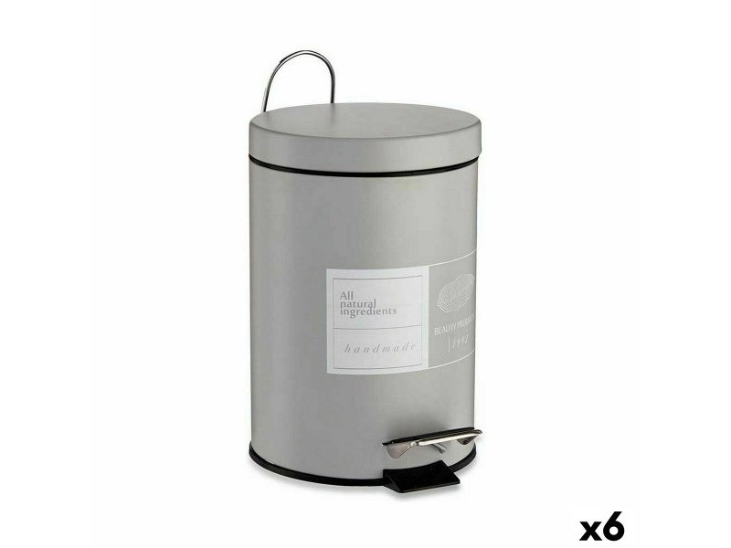 Кошче с педал Berilo Beauty Products Бял Сив Стомана Пластмаса 3 L (6 броя)