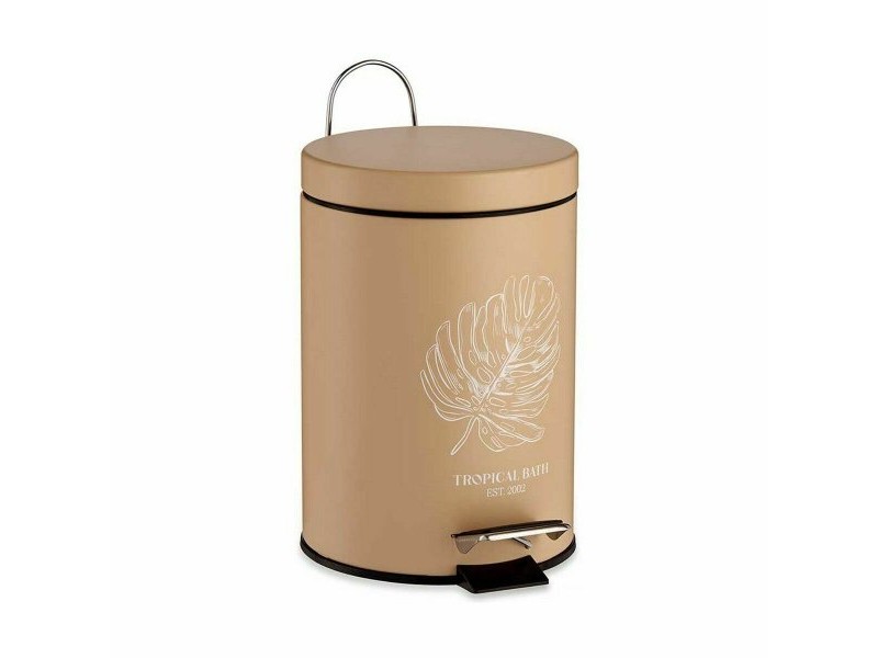 Кошче с педал Berilo Tropical Bath Бял Бежов Стомана Пластмаса 3 L (6 броя)