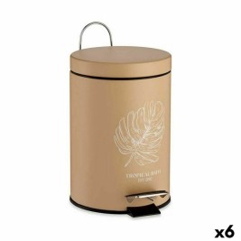 Кошче с педал Berilo Tropical Bath Бял Бежов Стомана Пластмаса 3 L (6 броя)