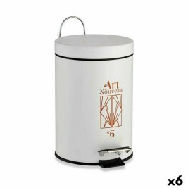 Кошче с педал Berilo Art Nouveau Бял Бронз Стомана Пластмаса 3 L (6 броя)