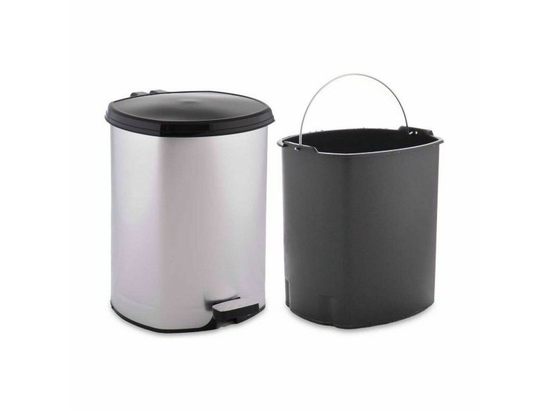 Кошче с педал Berilo Сребрист Пластмаса 6 L (6 броя)