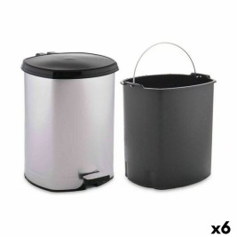 Кошче с педал Berilo Сребрист Пластмаса 6 L (6 броя)