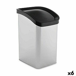 Кошче за боклук Berilo Сребрист Пластмаса 23 L Накланящ се (6 броя)