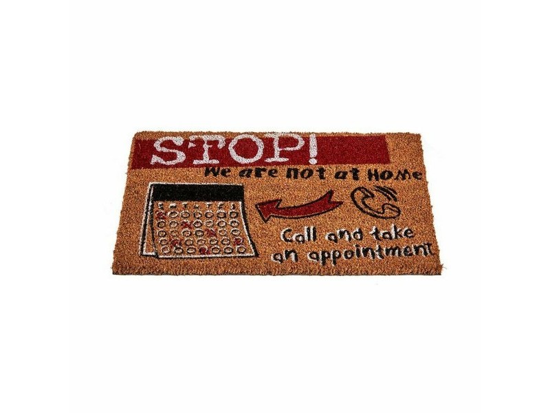 Изтривалка за Врата Gift Decor Stop Черен Червен Естествен Кокосови влакна 40 x 1,5 x 60 cm (12 броя)