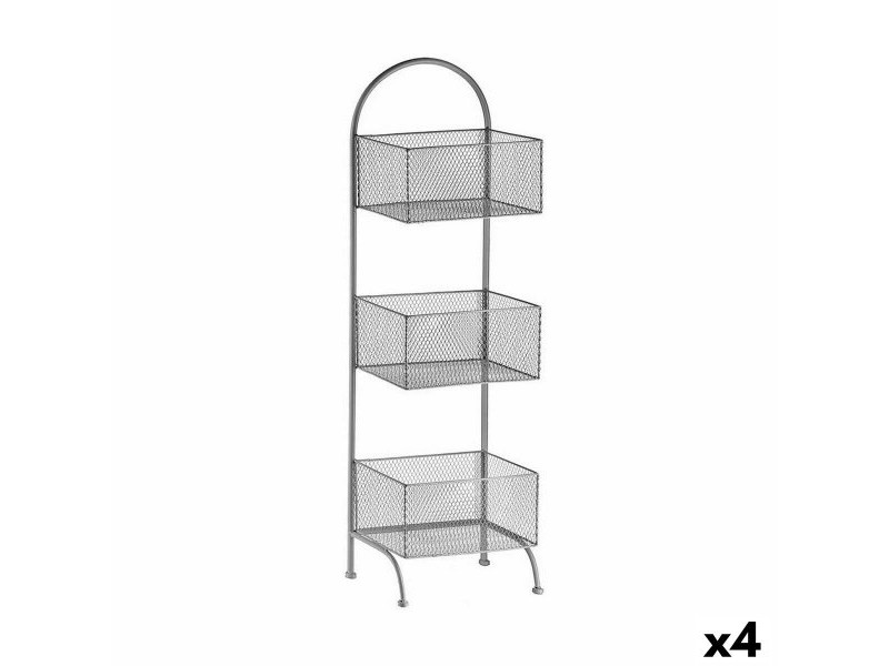Лавица Gift Decor Сребрист Сребро Метал 20 x 99 x 32,5 cm (4 броя)