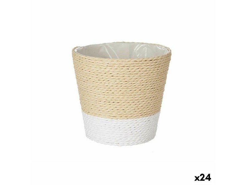 Саксия Ibergarden Бял Въже Пластмаса 14 x 12,5 x 14 cm 14 x 13 x 14 cm (24 броя)