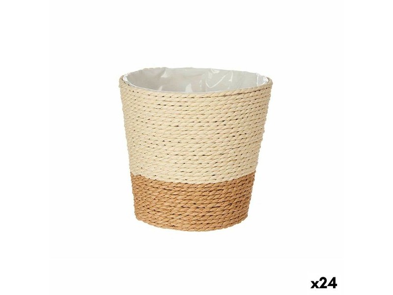 Саксия Ibergarden Кафяв Въже Пластмаса 14 x 12,5 x 14 cm 14 x 13 x 14 cm (24 броя)