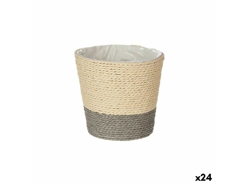 Саксия Ibergarden Сив Въже Пластмаса 14 x 12,5 x 14 cm 14 x 13 x 14 cm (24 броя)