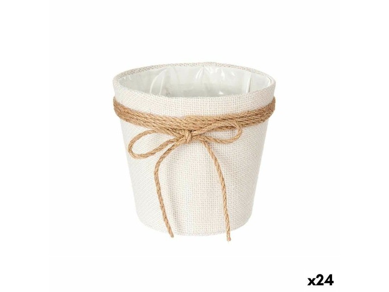 Саксия Ibergarden Бял Кафяв Плат Ласо 16 x 15 x 16 cm 16 x 15 x 17 cm (24 броя)